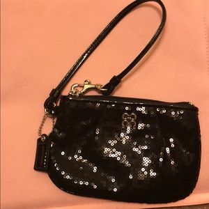 Coach black Sequin Wristlet